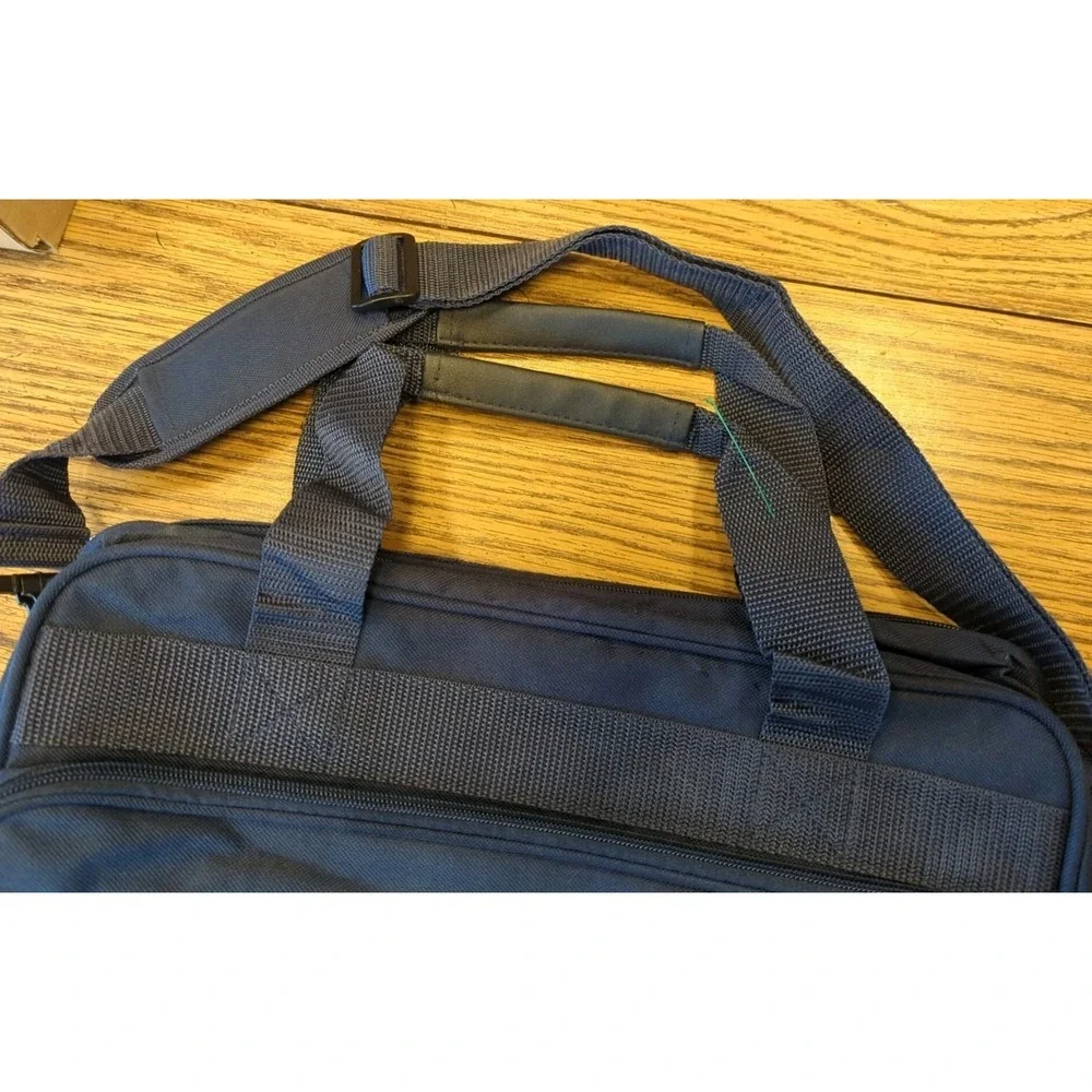 Trafalgar Crossbody or Hand-Carry On Tote Bag Mens‎ Navy Blue Embroidered